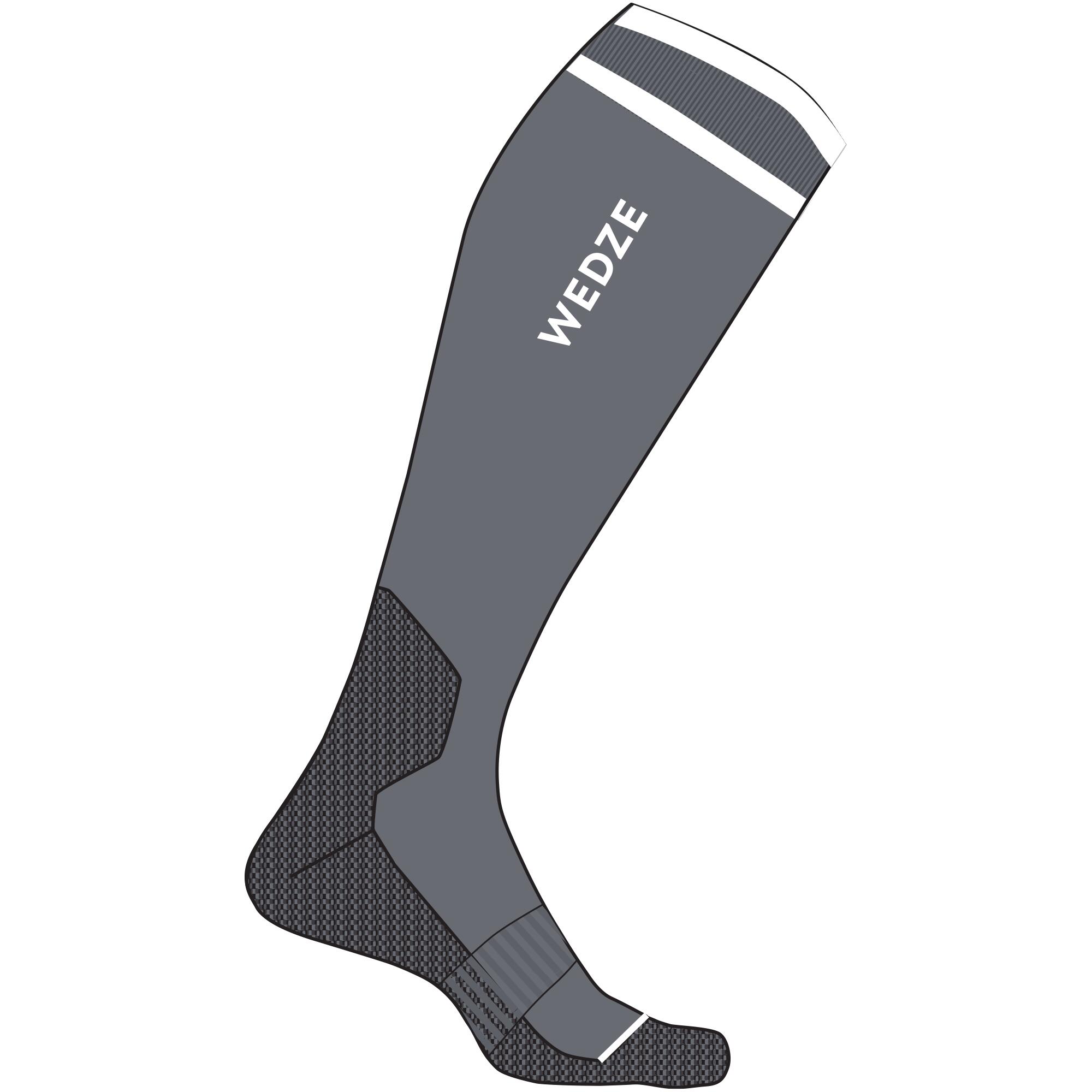 Kids’ Ski & Snowboard Socks - 50 Grey - WEDZE