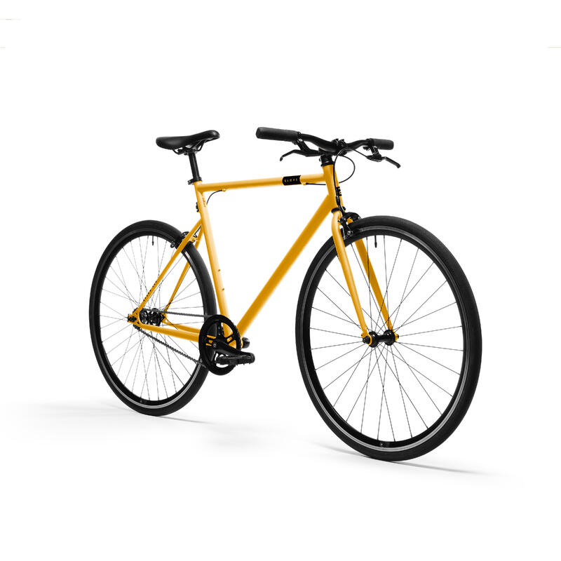 Bicicleta Fixie Single Speed Elops 500 amarillo