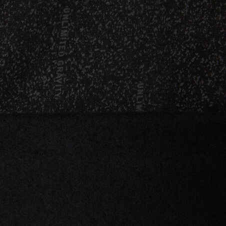 Vaikiškos šukuoto trikotažo bėgimo kelnės „500“, juodos su spauda