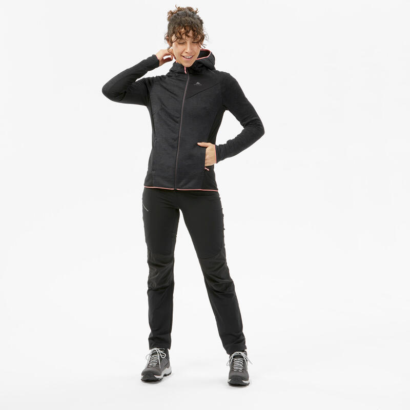 Fleecejacke leicht Damen Wandern - MH520 schwarz