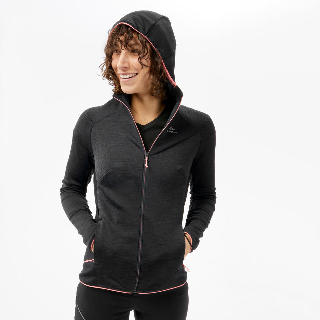 Fleecejacke Damen leicht Wandern - MH520 Light schwarz