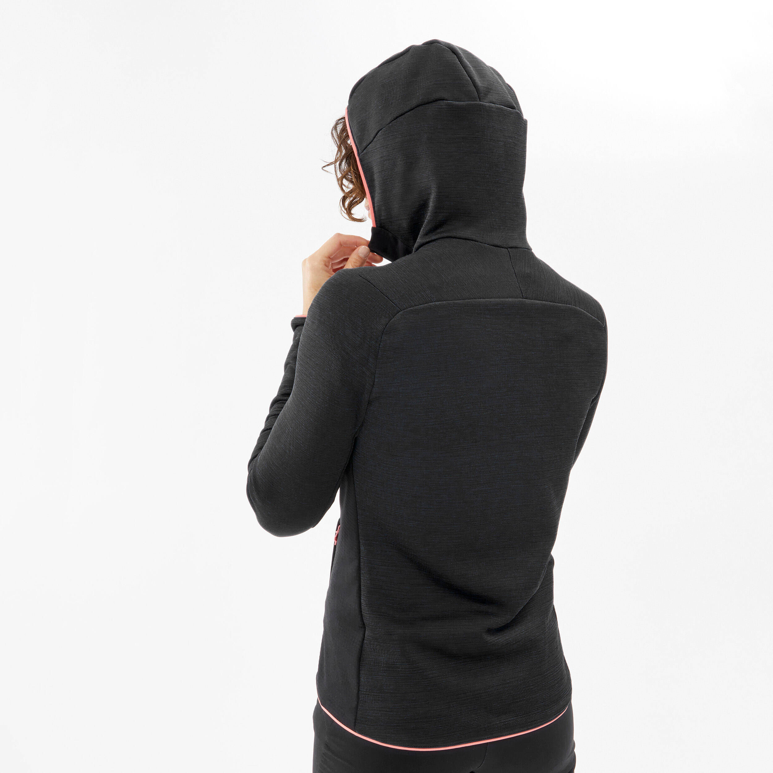 Women Hiking Fleece Jacket MH900 Black -  3