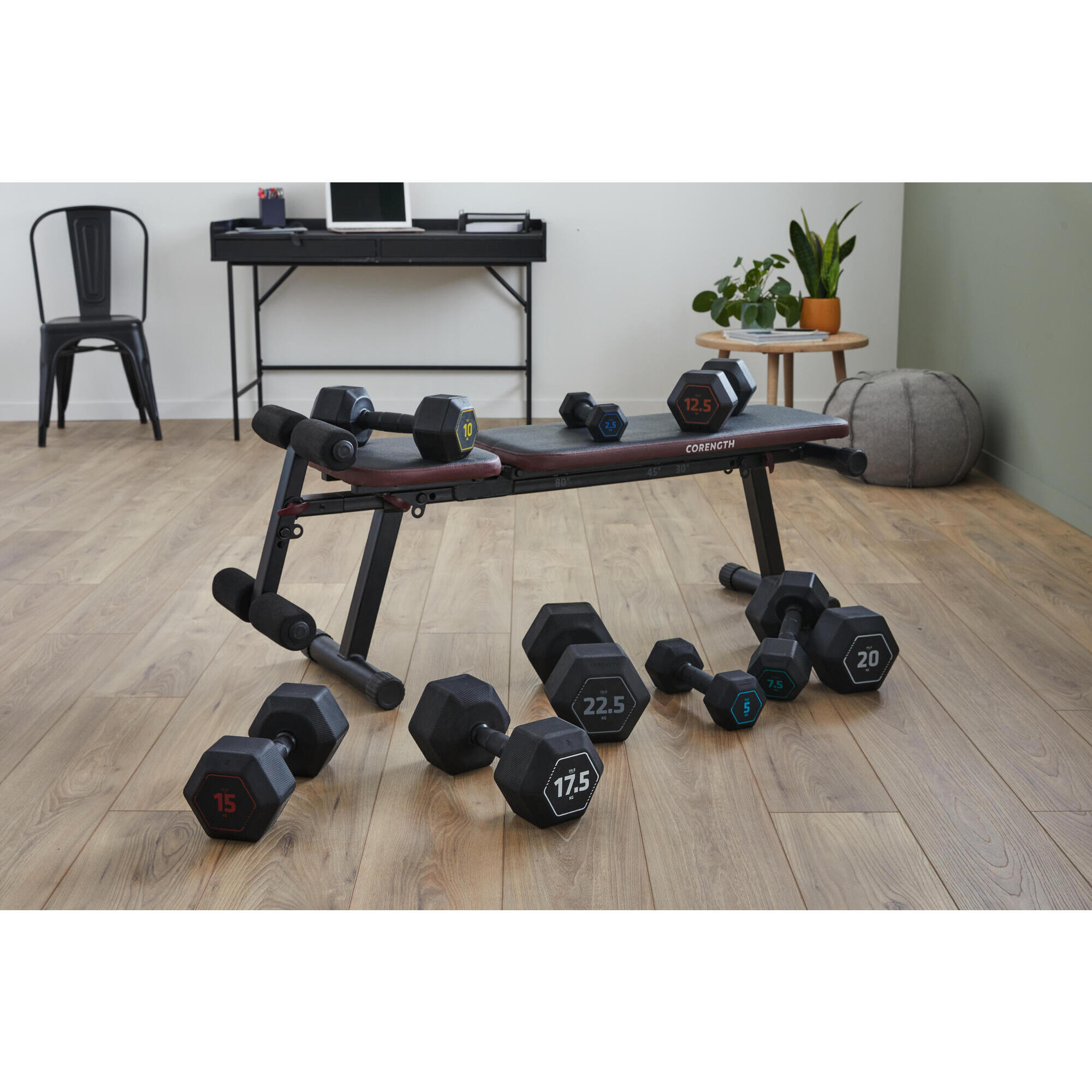 10 kg Cross Training Weight Training Hexagonal Dumbbell Black