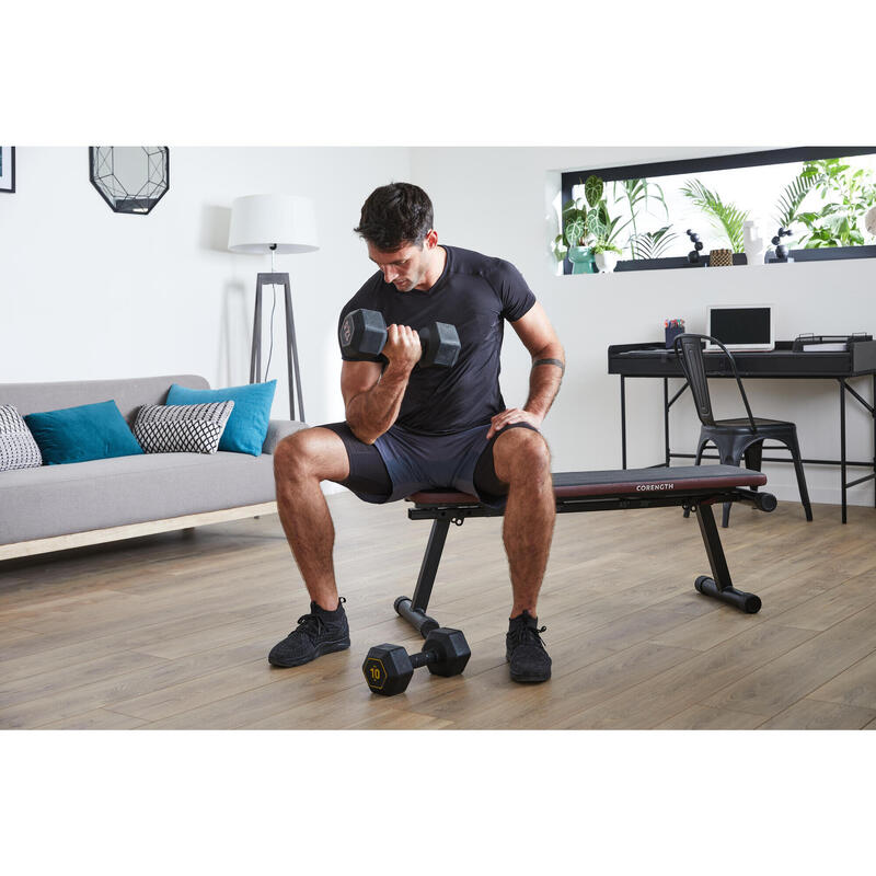 Hanteln 12,5 kg Crosstraining und Muskelaufbau - Hex Dumbbell schwarz