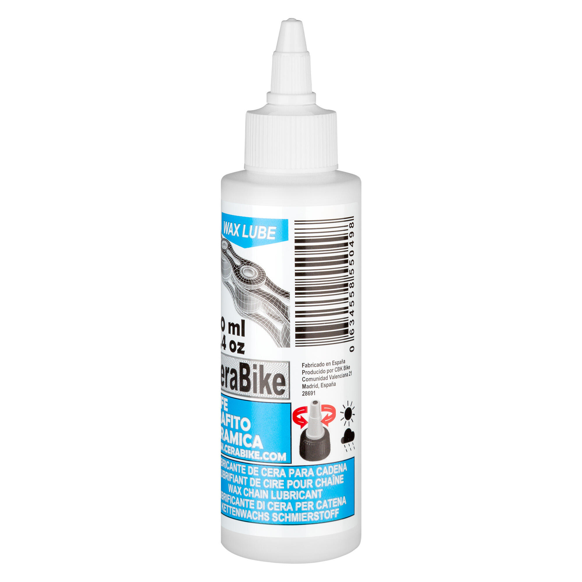 Lubricante base de cera para cadena de bicicleta Cerabike 130ml 2/4