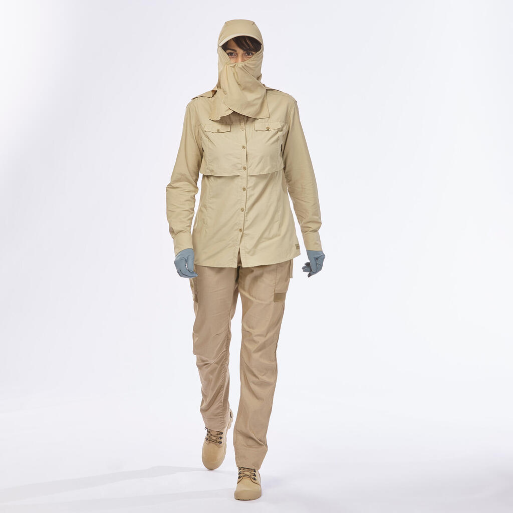 Trekkinghose Damen mit UV-Schutz - Desert 900 beige 