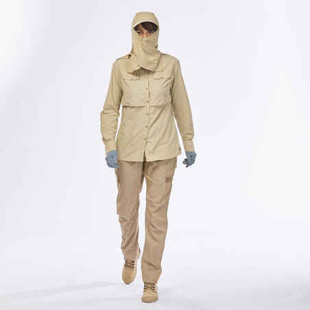 Women’s Anti-UV Desert Trekking Trousers DESERT 900  Beige