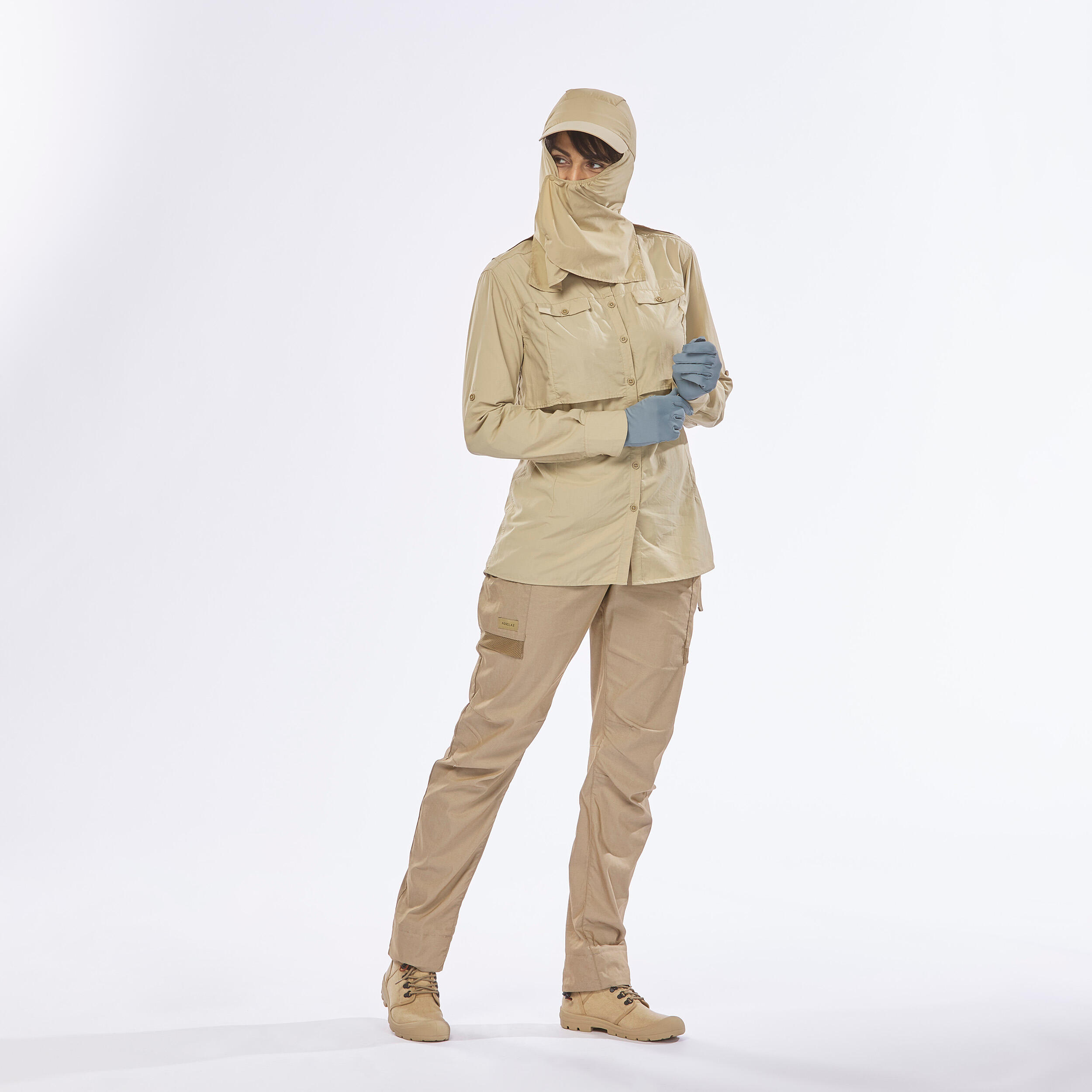 Women’s Anti-UV Desert Trekking Trousers DESERT 900  Beige 8/12