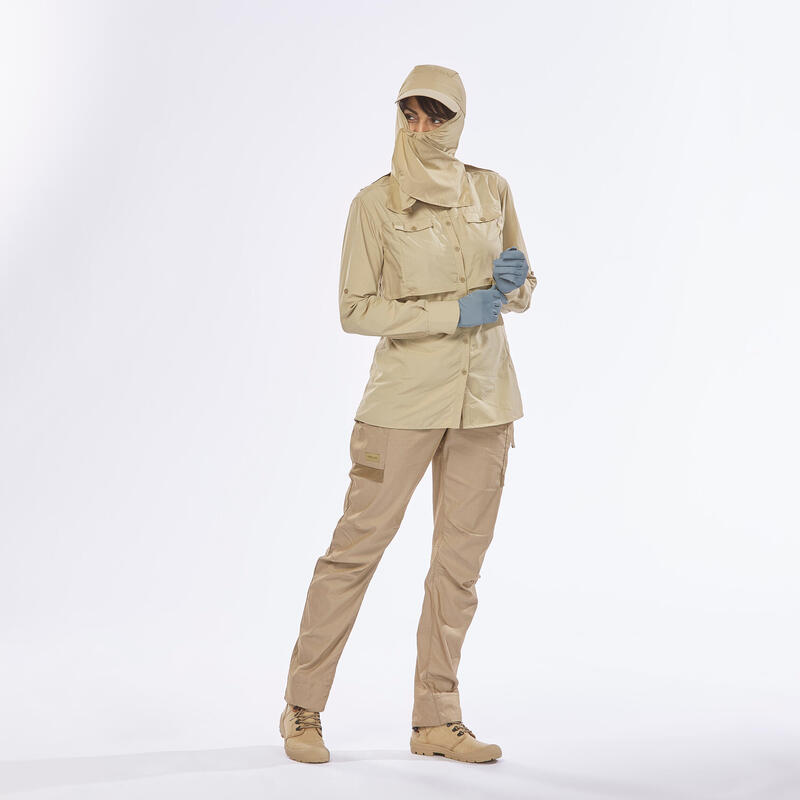 Chemise manches longues de Trekking désert DESERT 900 anti-UV femme beige