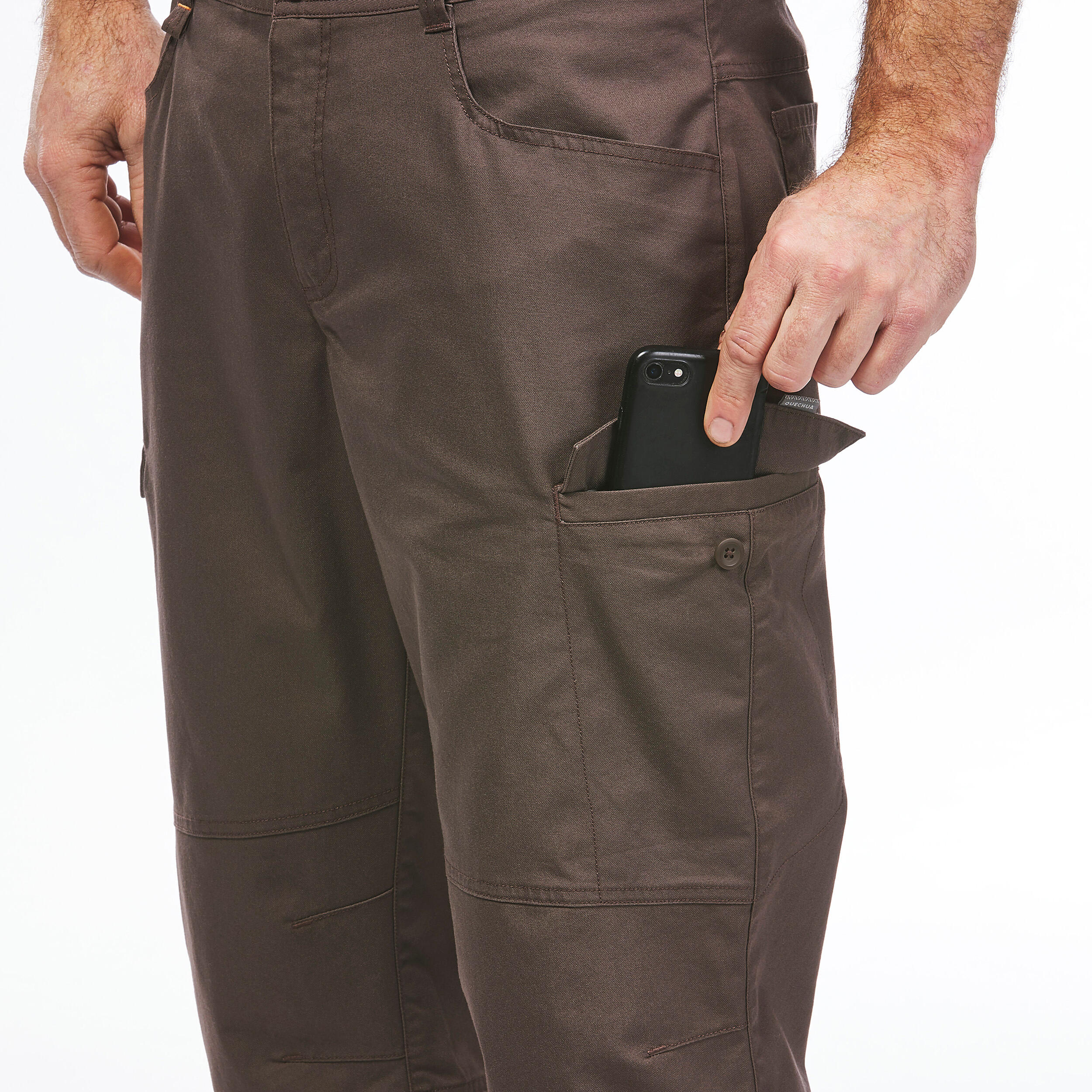 Men’s hiking bermuda shorts, NH500 - Brown 7/8