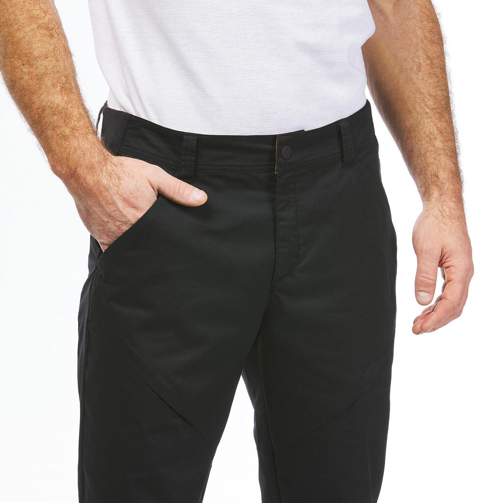Crne muške pantalone za pešačenje NH500