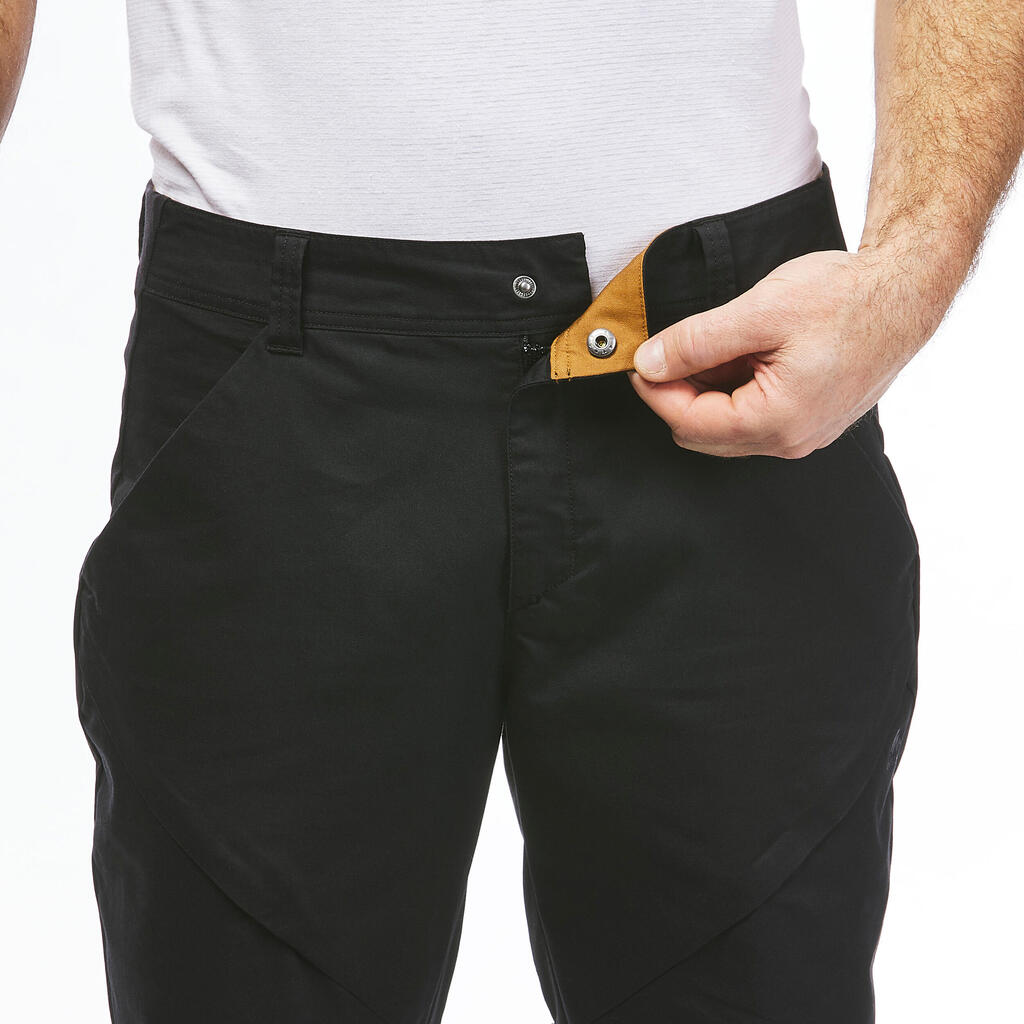Crne muške pantalone za pešačenje NH500