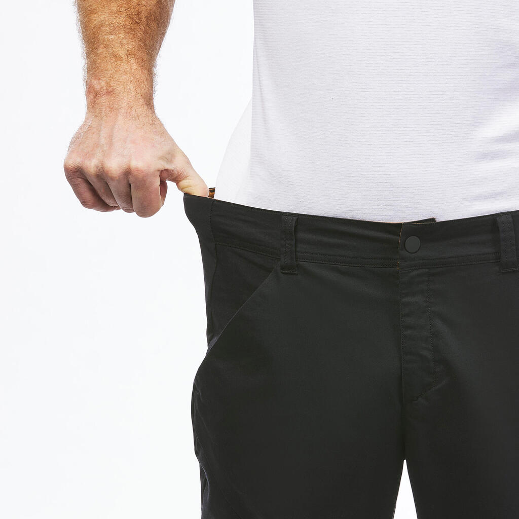 Crne muške pantalone za pešačenje NH500