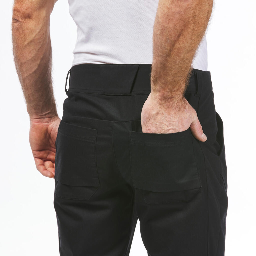 Crne muške pantalone za pešačenje NH500