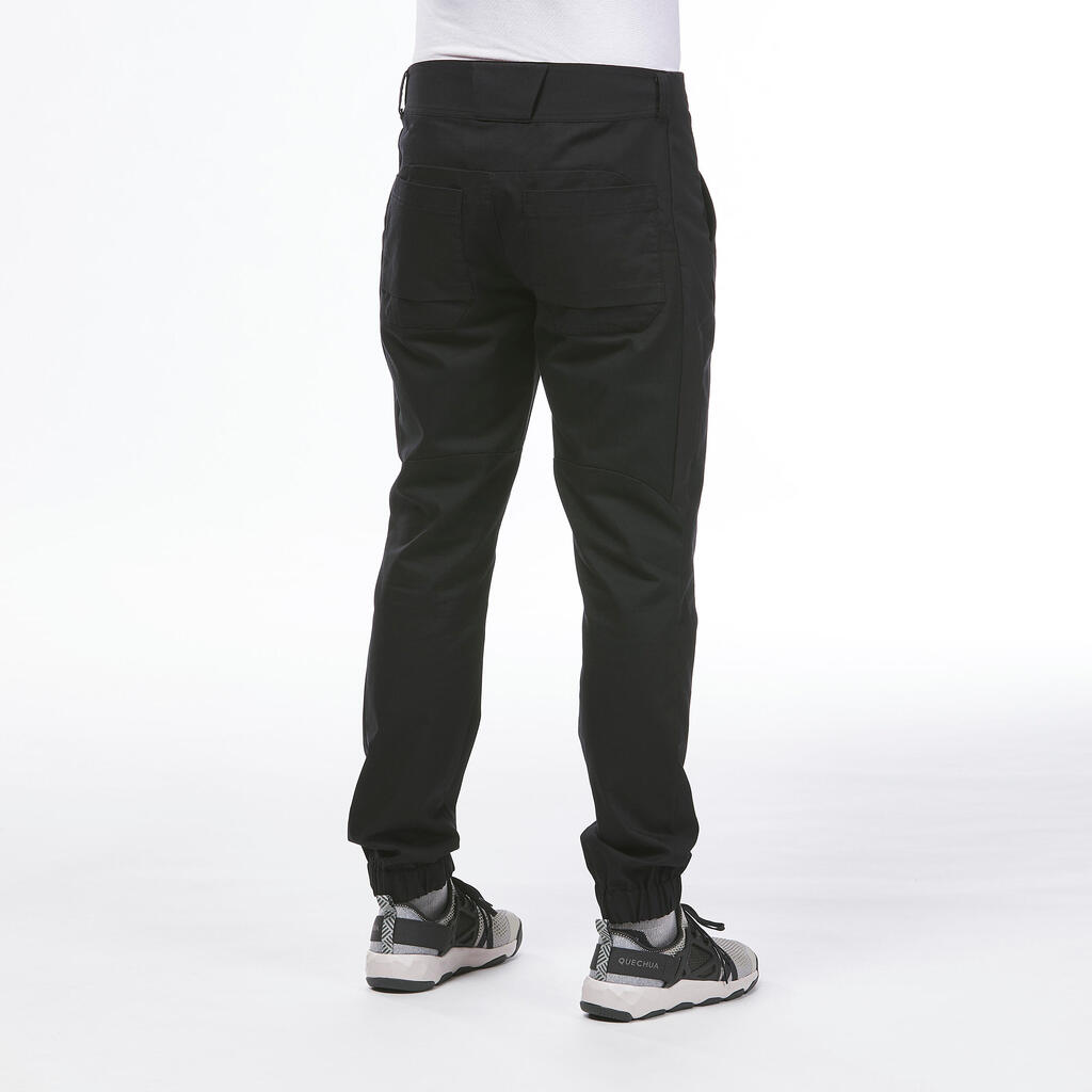 Crne muške pantalone za pešačenje NH500