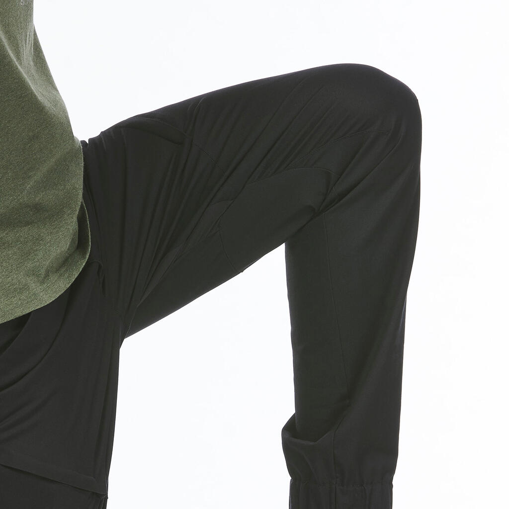 Crne muške pantalone za pešačenje NH500
