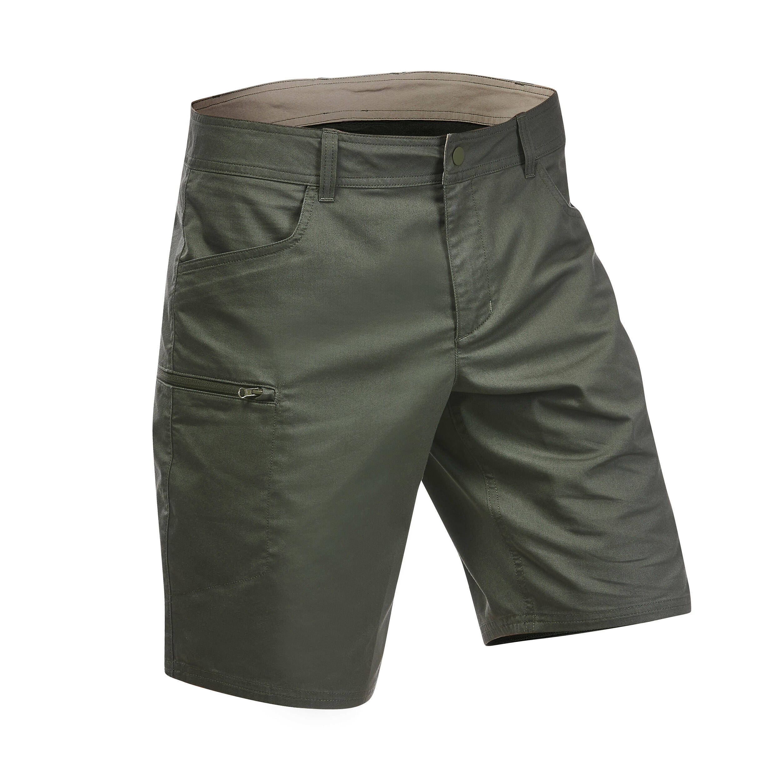 Men Light Cargo Shorts Dark Olive - NH500 -  1