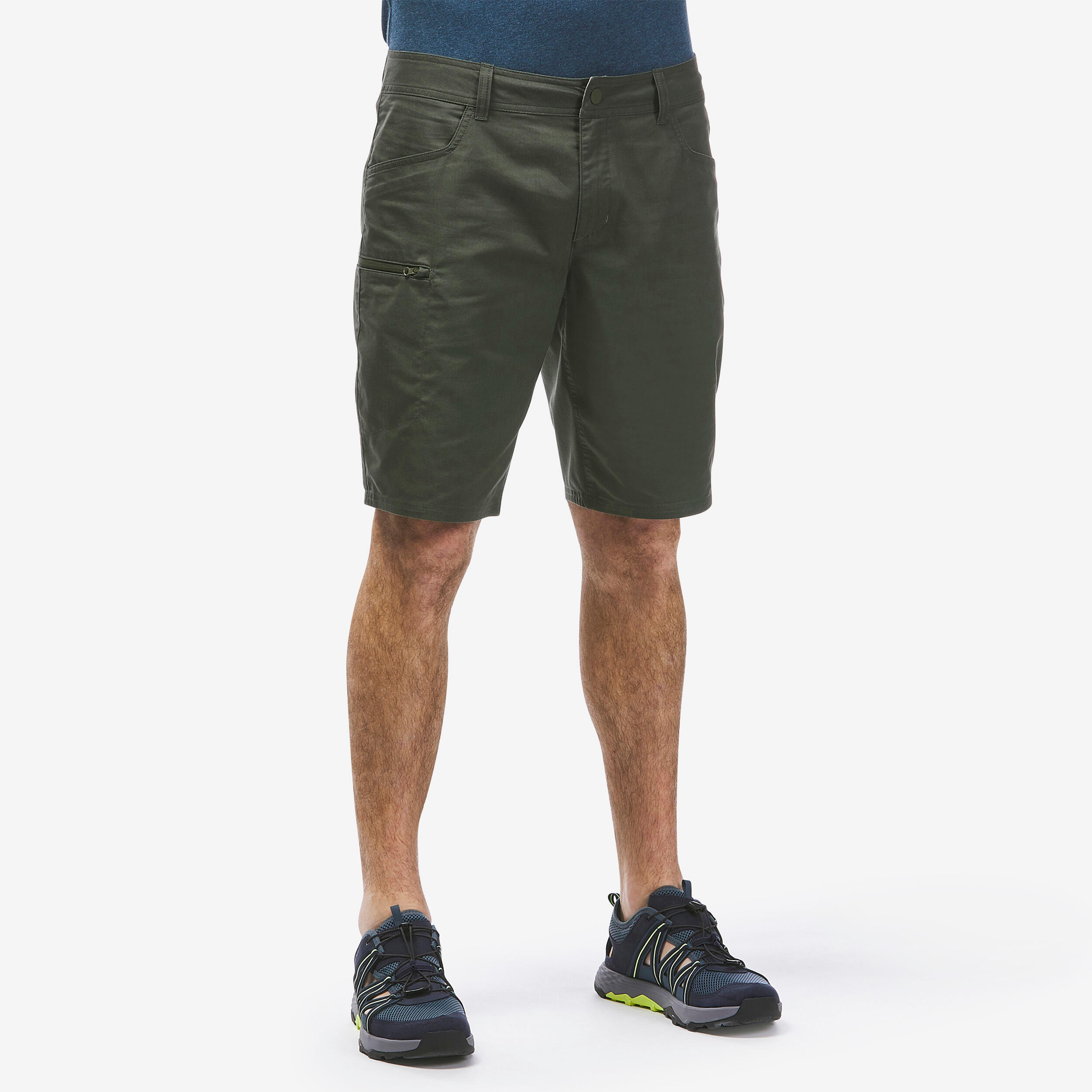 Short trekking uomo NH500 REGULAR verde oliva |  Quechua