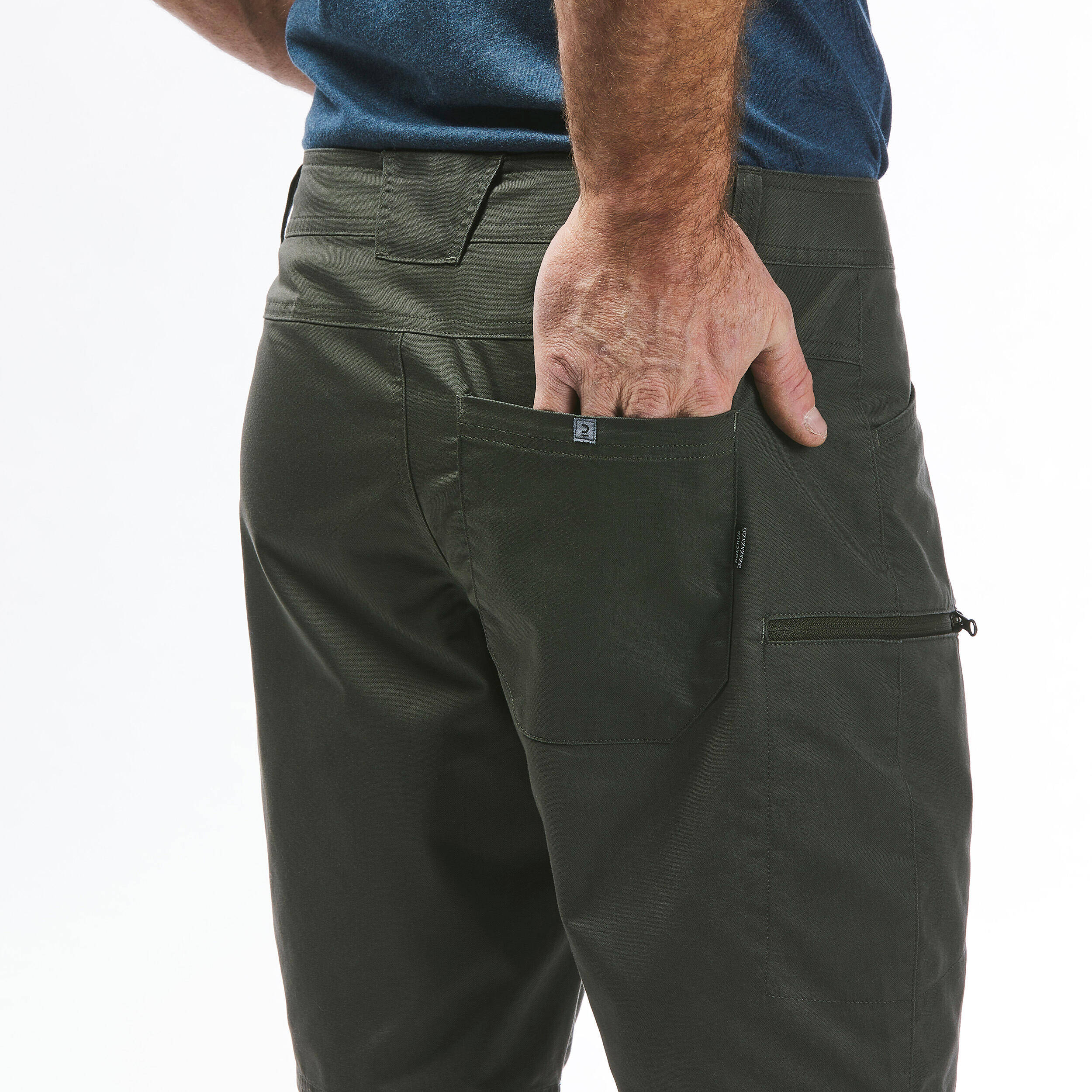 Men Light Cargo Shorts Dark Olive - NH500 -  5
