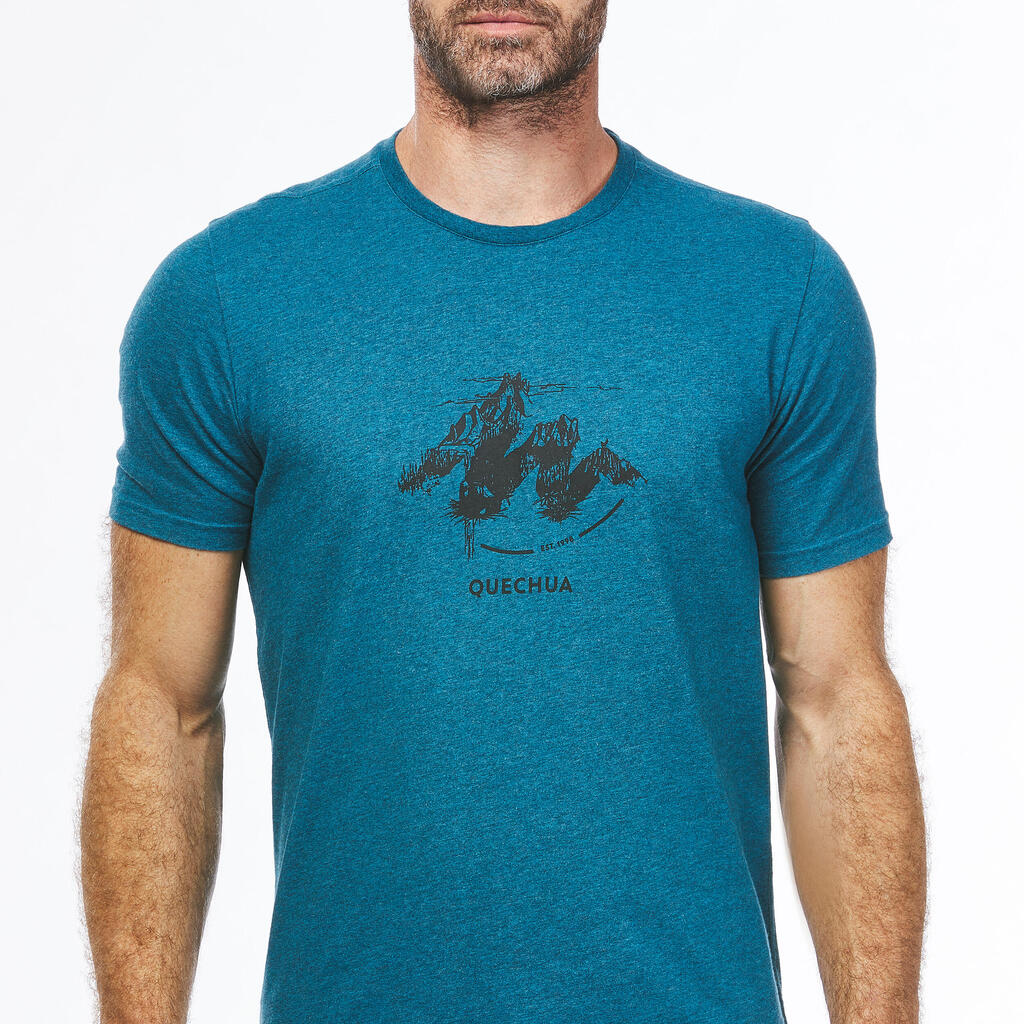 Majica kratkih rukava za planinarenje NH100 muška tamnoplava 