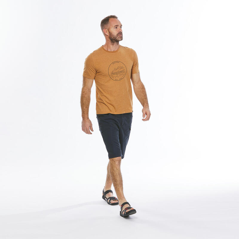 Erkek Outdoor Tişört - Alacalı Sarı - NH100