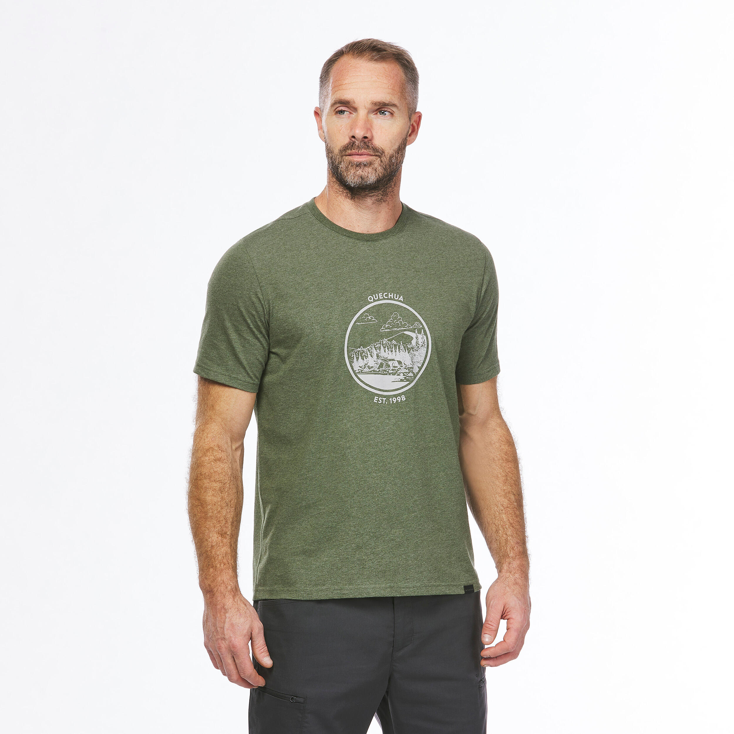 Kids’ Hiking T-Shirt - MH 100 Dark Green