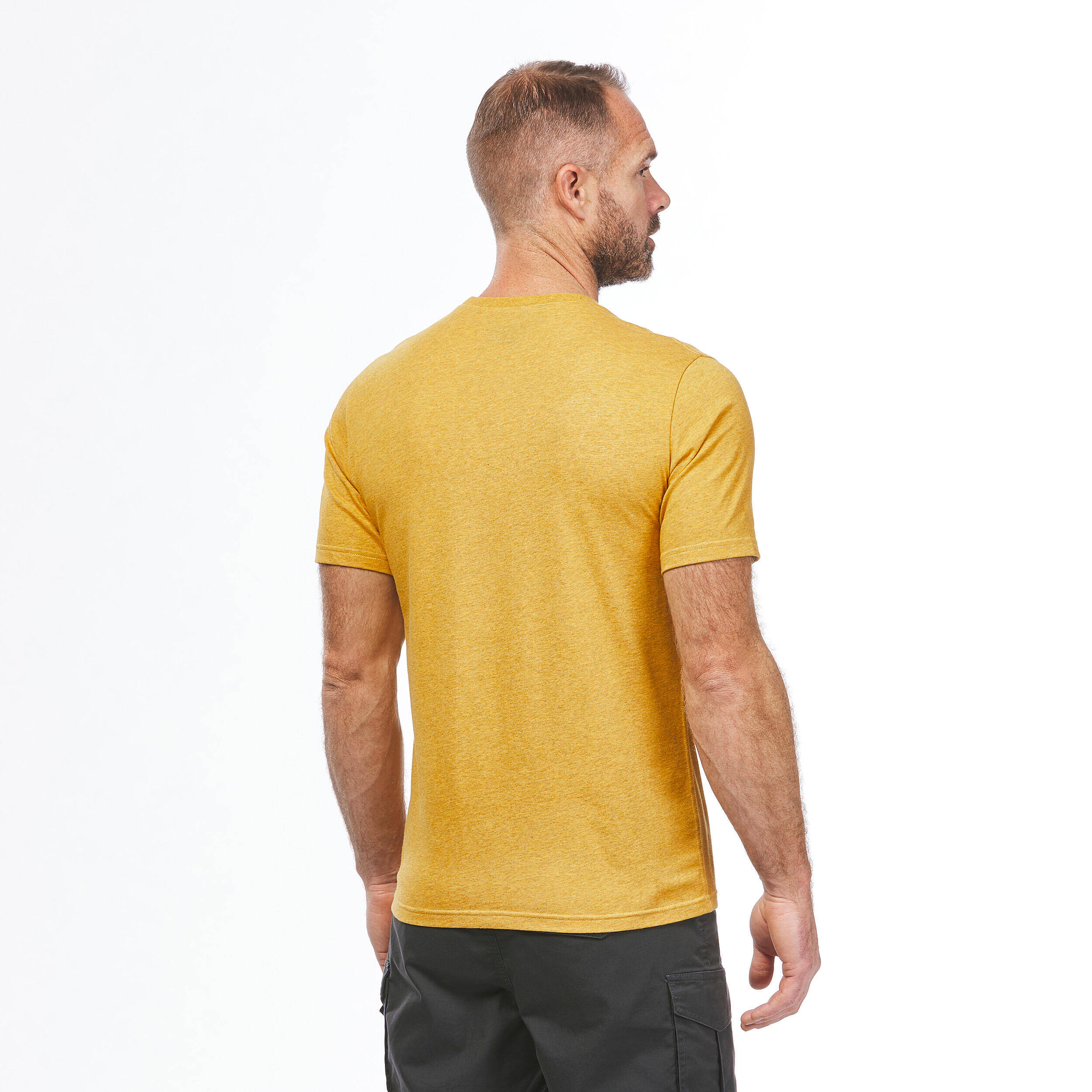Men Hiking Breathable T-shirt - NH100 Ochre -  3