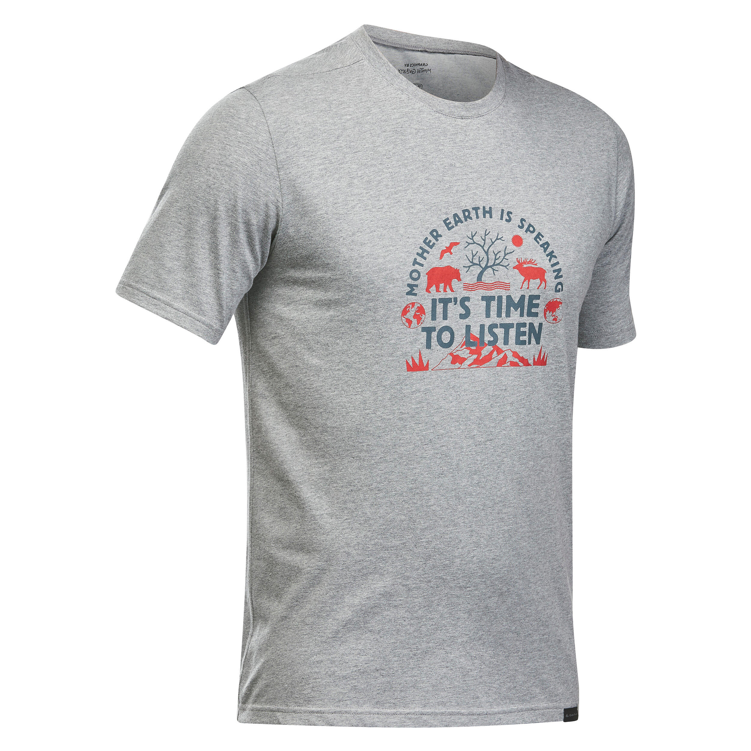 Men’s Hiking T-Shirt - NH 100 Grey