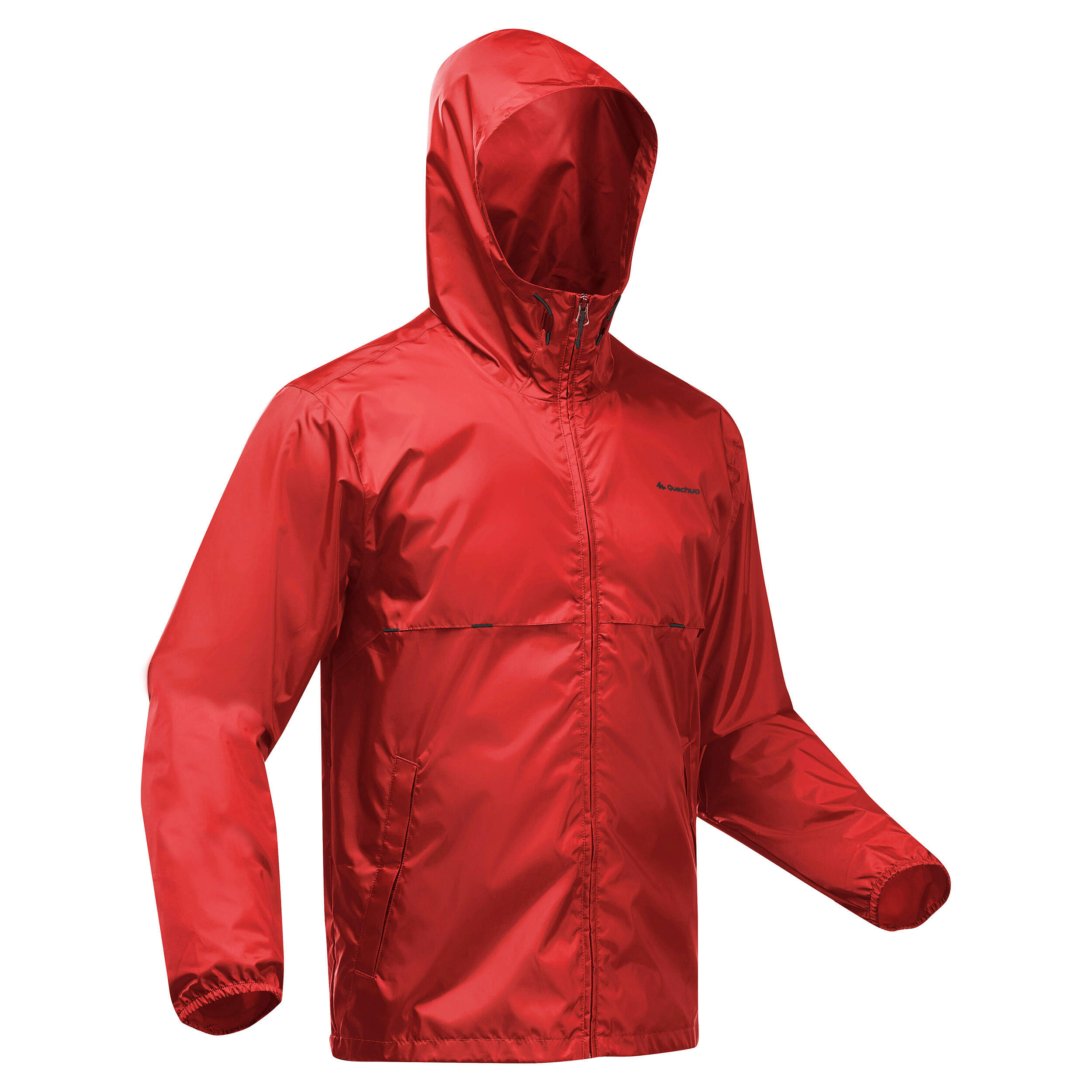 Jachetă Impermeabilă cu fermoar Drumeție în natură Raincut Roșu Bărbați