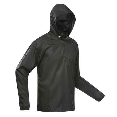 Chubasquero de montaña y trekking media cremallera Hombre Quechua Raincut