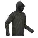 Chaqueta Impermeable 1/2 cremallera Hombre Senderismo - Raincut negro