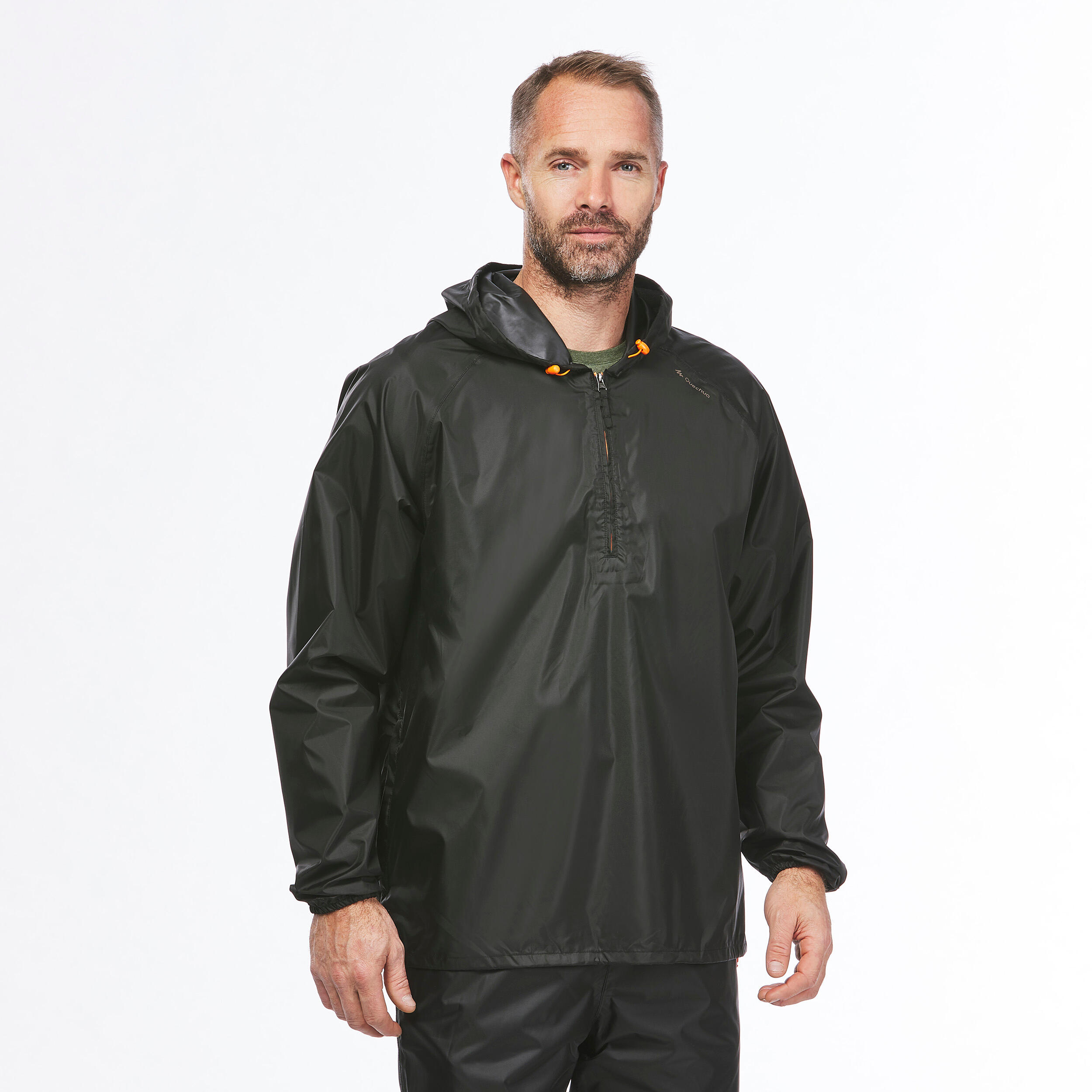 Imperméable à demi-glissière homme – Raincut noir - QUECHUA