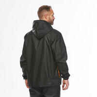 Chaqueta Impermeable 1/2 cremallera Hombre Senderismo - Raincut negro