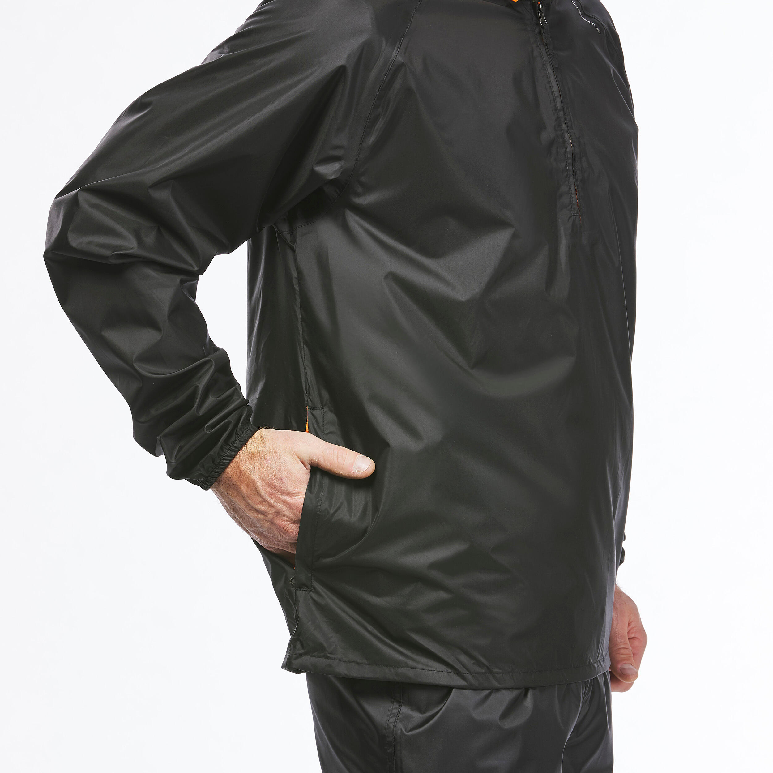 Imperméable à demi-glissière homme – Raincut noir - QUECHUA