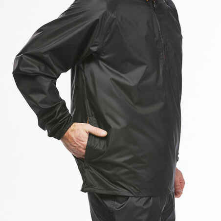 Men's waterpoof jacket 1/2 zip - NH100 - Black