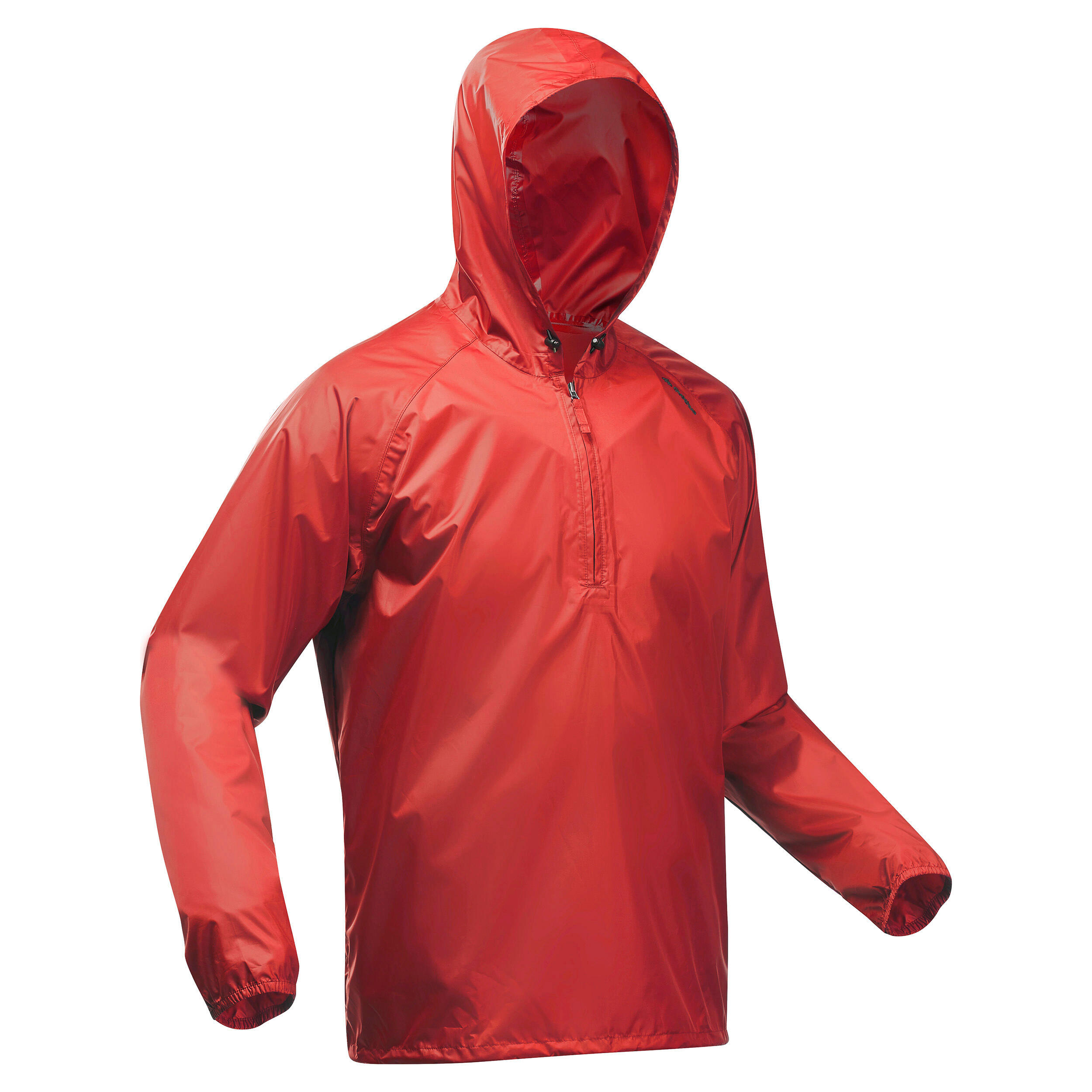 Jachetă Impermeabilă cu fermoar scurt Drumeție în natură RainCut Roșu Bărbați decathlon.ro