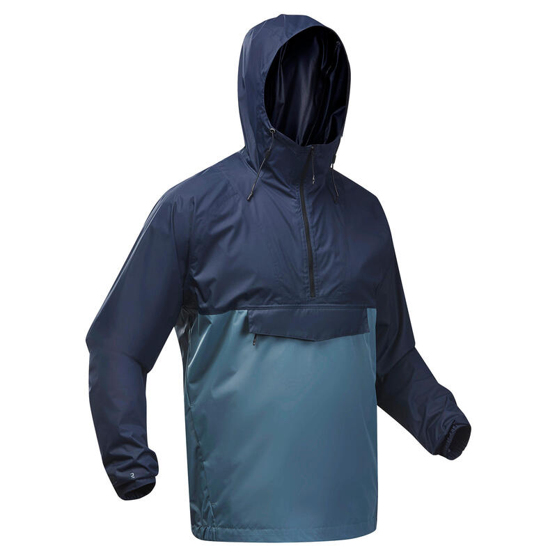Férfi kabát túrázáshoz NH150, vízhatlan, kék, szürke