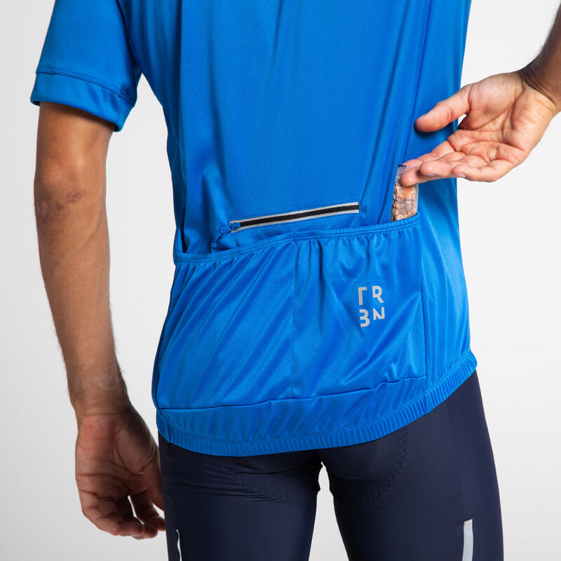 MAILLOT VELO ROUTE MANCHES COURTES ETE HOMME RC100 TRIBAN Decathlon