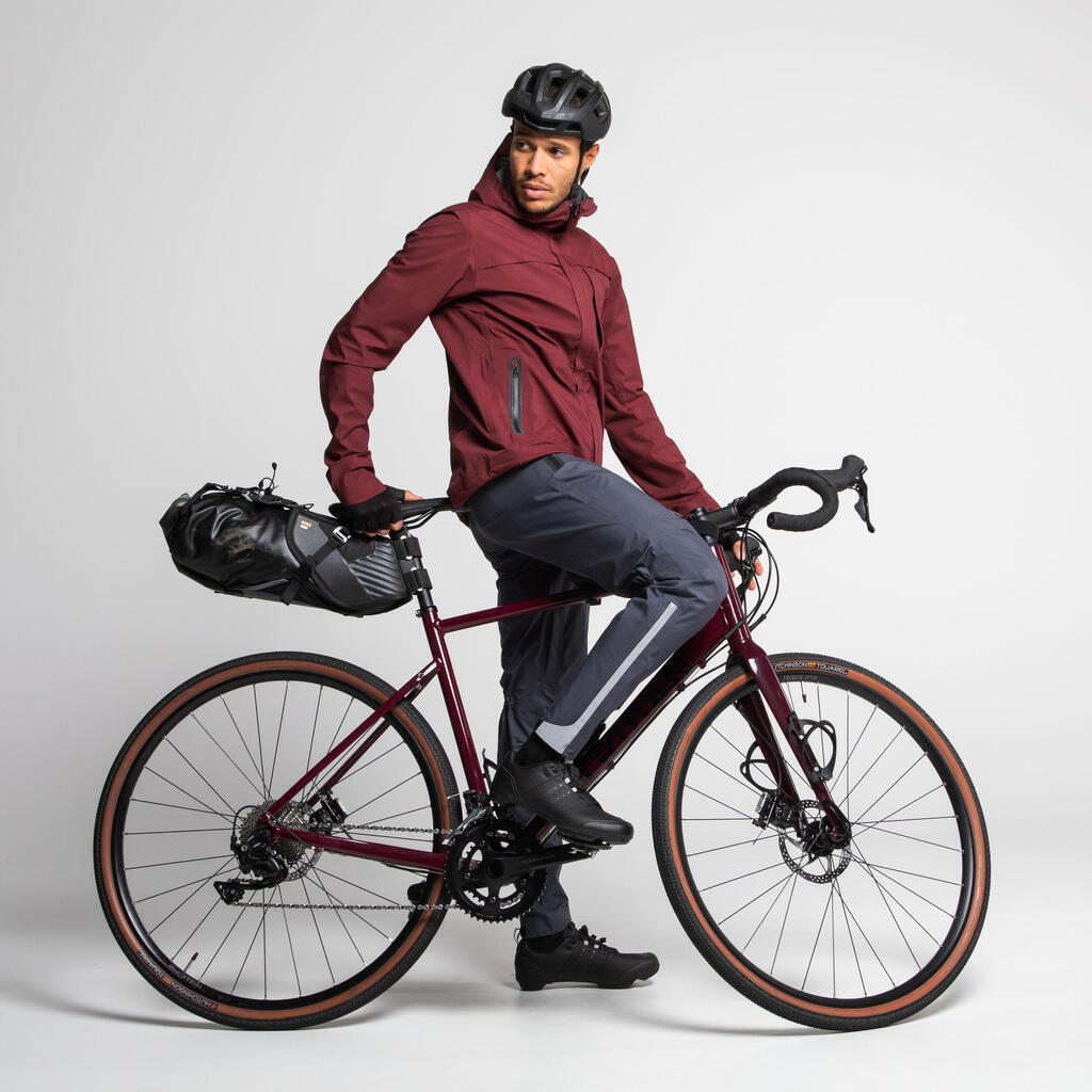 Cycling Rain Jacket Gravel - Burgundy