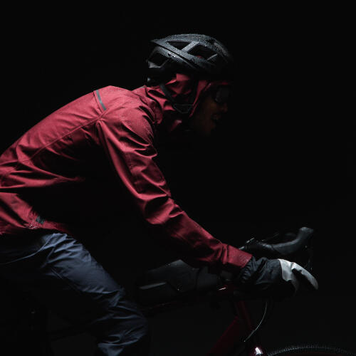 VESTE PLUIE VELO GRAVEL bordeaux