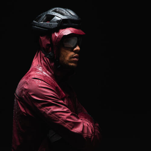 VESTE PLUIE VELO GRAVEL bordeaux