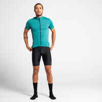 Men's Short-Sleeved Road Cycling Summer Jersey RC500 - Emerald Green