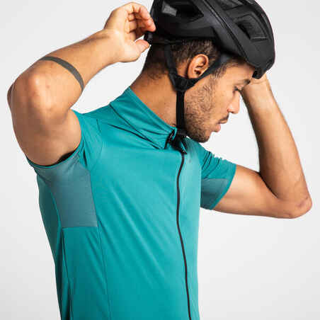 Men's Short-Sleeved Road Cycling Summer Jersey RC500 - Emerald Green