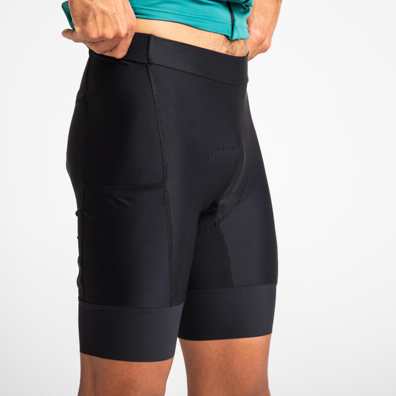 Culotte ciclismo carretera corto sin tirantes mujer Van Rysel EDR negro -  Decathlon