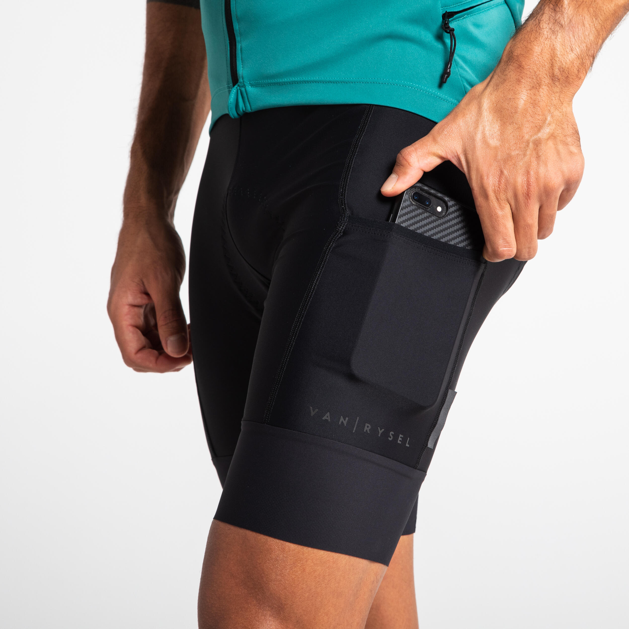 CULOTTE LARGO CICLISMO INVIERNO CON TIRANTES HOMBRE RC500 NEGRO