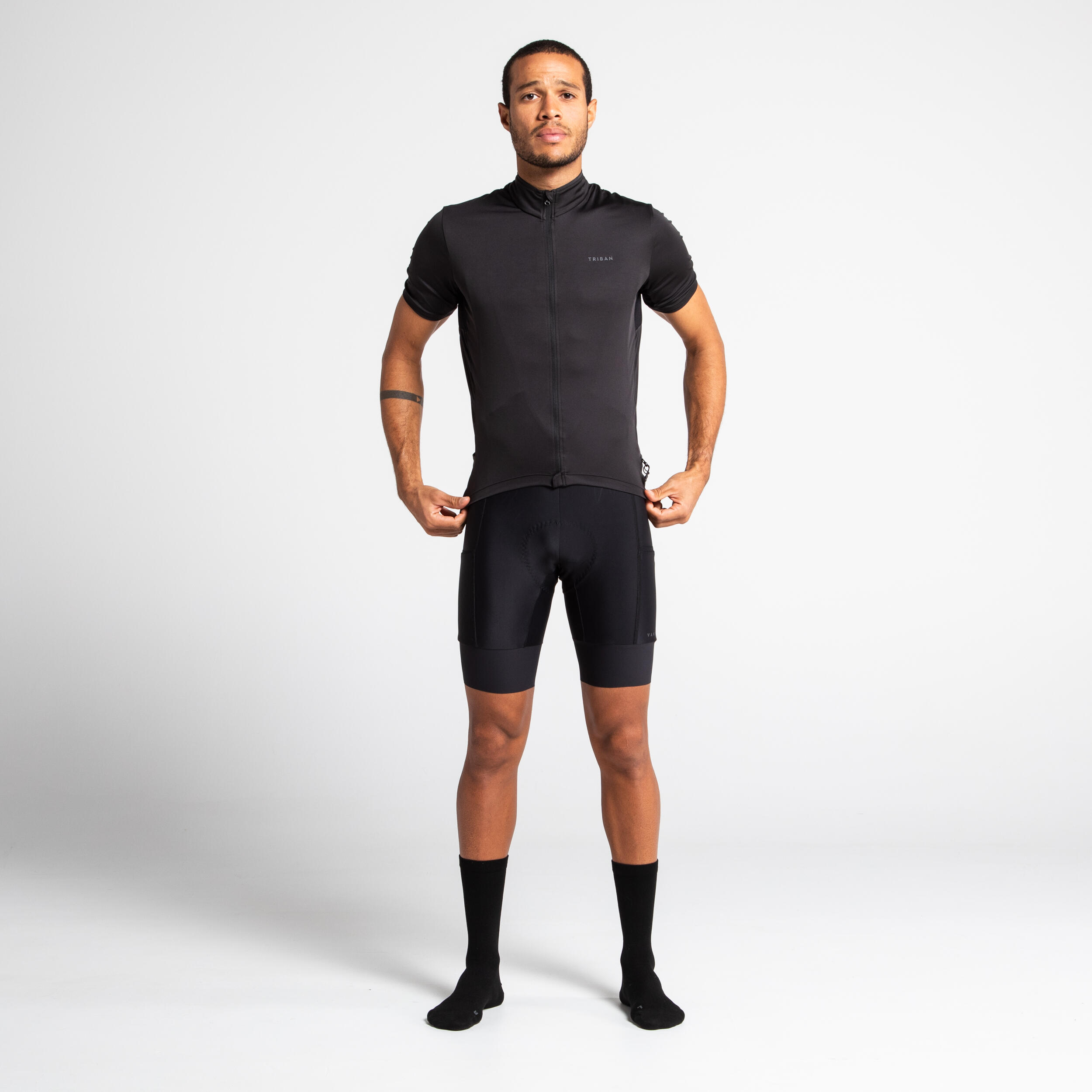Men's Road Cycling Bib Shorts RC500 - Black 8/10