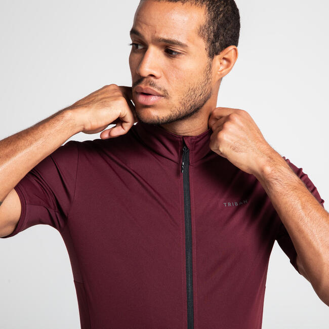 RC500 ShortSleeved Road Cycling Jersey Burgundy