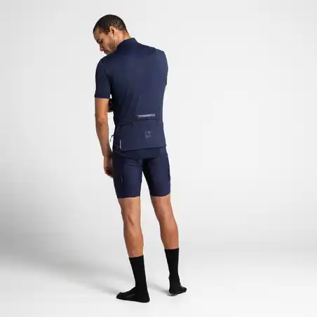 Short-Sleeved Road Cycling Jersey RC500 - Navy Blue