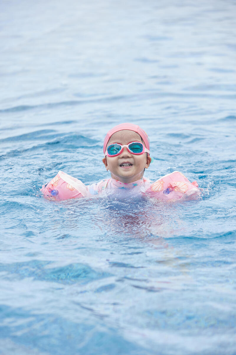 Kids’ Swimming Adjustable Pool Armbands-waistband 15 to 30 kg TISWIM “Mermaid” pink