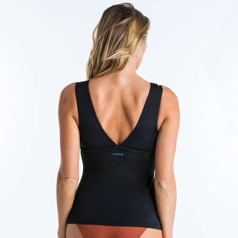 Bikinitop TANKINI MARINE met V-hals en uitneembare pads EFFEN ZWART